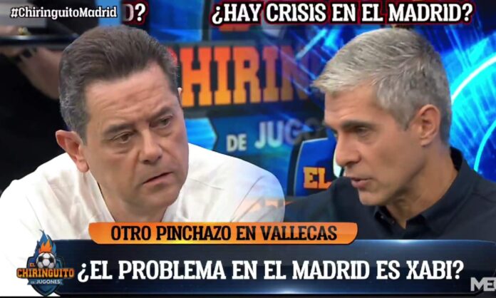 Tomás Roncero y José Luis Sánchez discutiendo sobre el Real Madrid.