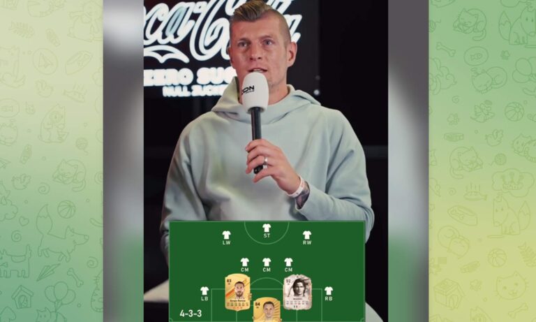 Toni Kroos revelando el mejor once de la historia del fútbol. 