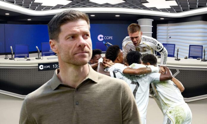 Xabi Alonso, jugadores del Real Madrid y el estudio de COPE.