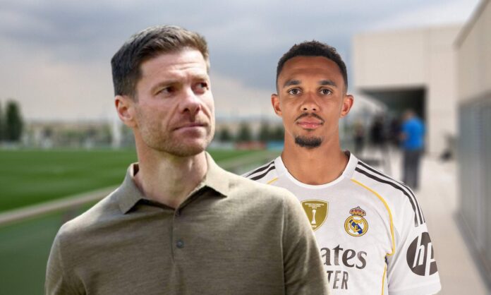 Xabi Alonso, Trent Alexander-Arnold y Valdebebas. 