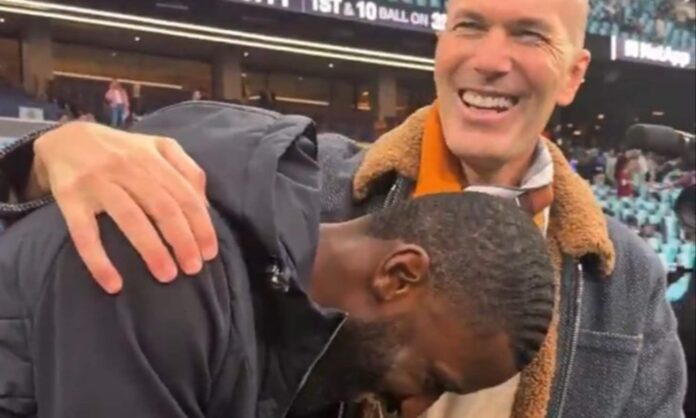 Zidane se reencuentra con Florentino Pérez en el Bernabéu: 