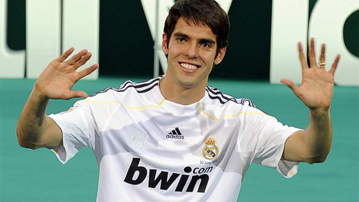 Kaká en su presentación con el Real Madrid