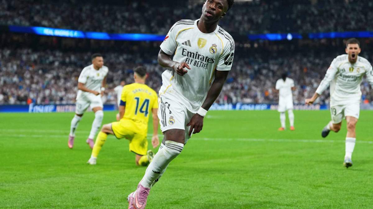 Vinicius celebrando su gol ante el Villarreal Vinicius celebrando su gol ante el Villarreal
