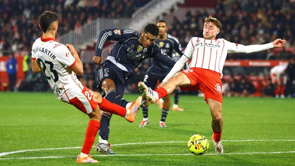 Jude Bellingham, chutando a portería en el partido del domingo pasado contra el Girona.