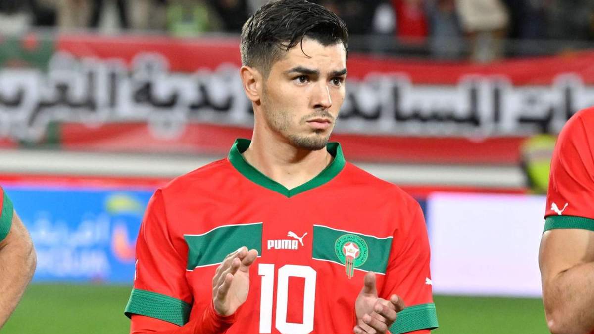Brahim Díaz antes de jugar un partido con Marruecos. 