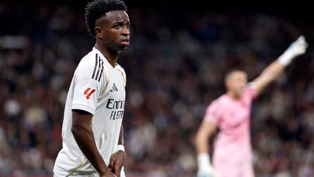 Vinicius Junior, en el partido contra el Sevilla del pasado fin de semana en el Santiago Bernabéu.