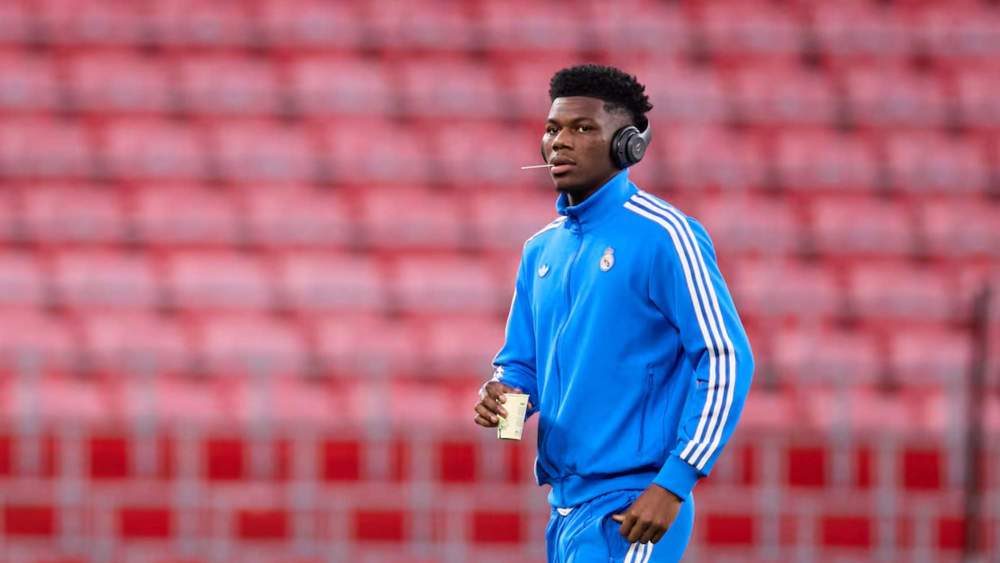 Aurelién Tchouameni, en la previa de un partido del Real Madrid durante esta temporada. Aurelién Tchouameni, en la previa de un partido del Real Madrid durante esta temporada.