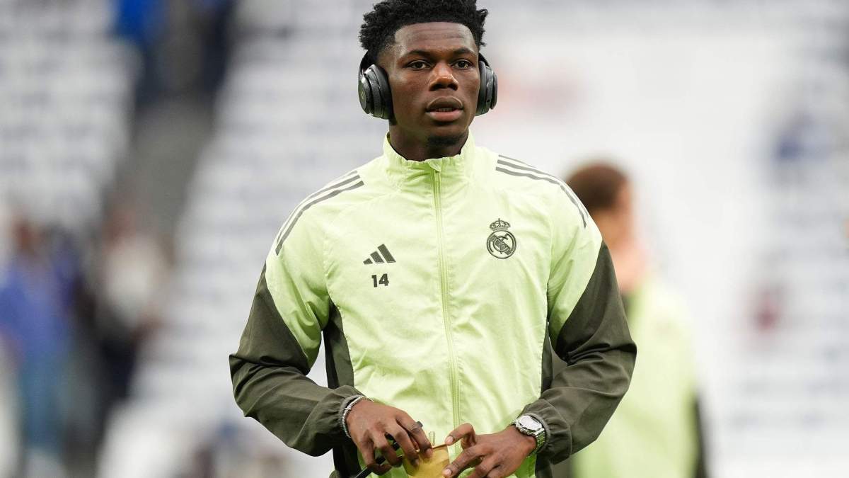 Aurélien Tchouaméni en la previa de un partido del Real Madrid. Aurélien Tchouaméni en la previa de un partido del Real Madrid.