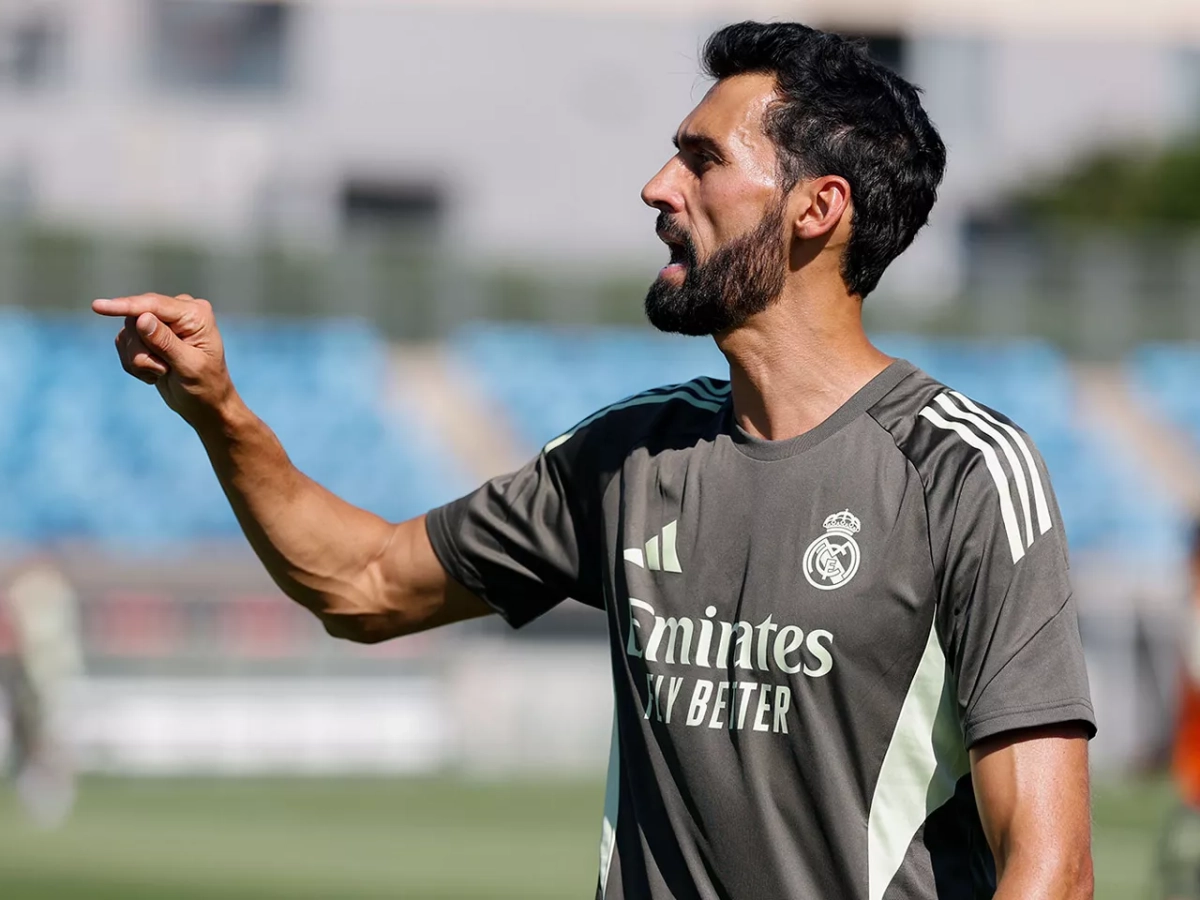 Álvaro Arbeloa en un entrenamiento con el Real Madrid Castilla.