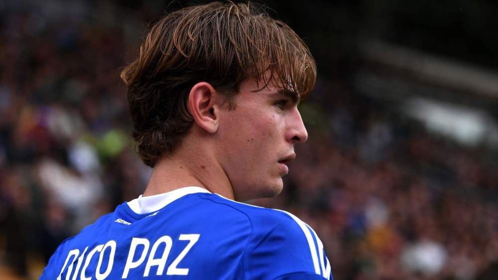 Nico Paz, en un partido del Como durante esta temporada.