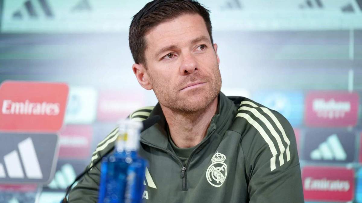 Xabi Alonso, en una rueda de prensa reciente con el Real Madrid.