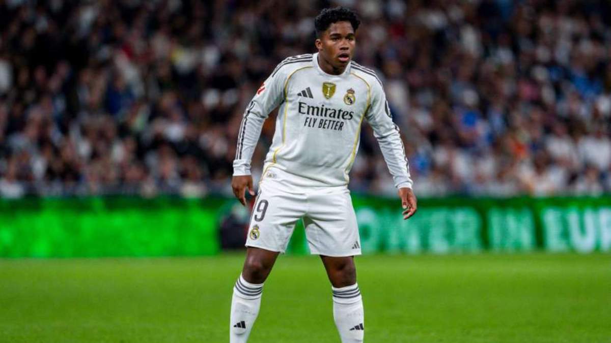 Endrick jugando un partido con el Real Madrid. Endrick jugando un partido con el Real Madrid.
