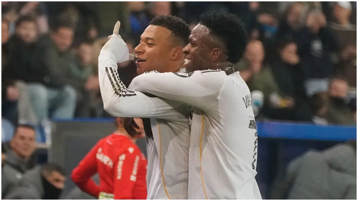 Mbappé y Vinicius celebrando el 0 -1 en Mendizorroza Mbappé y Vinicius celebrando el 0 -1 en Mendizorroza