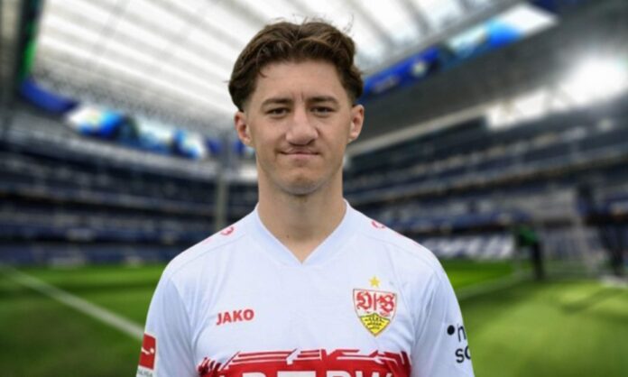 Angelo Stiller jugando con el Stuttgart y el Santiago Bernabéu.