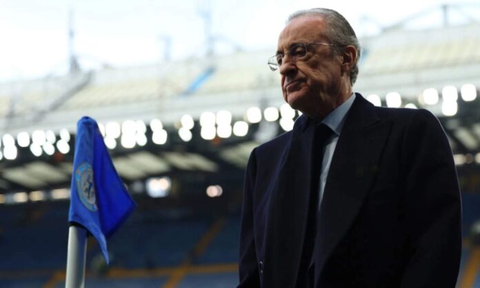 Florentino Pérez y estadio del Chelsea