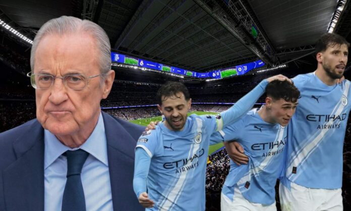 Florentino Pérez aprovechará la comida de esta tarde con el Manchester City para tratar el fichaje de algunos futbolistas.