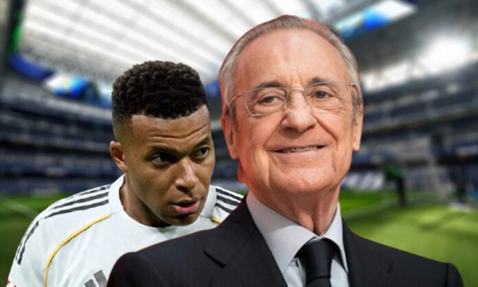 Florentino Pérez, Kylian Mbappé y el Santiago Bernabéu.