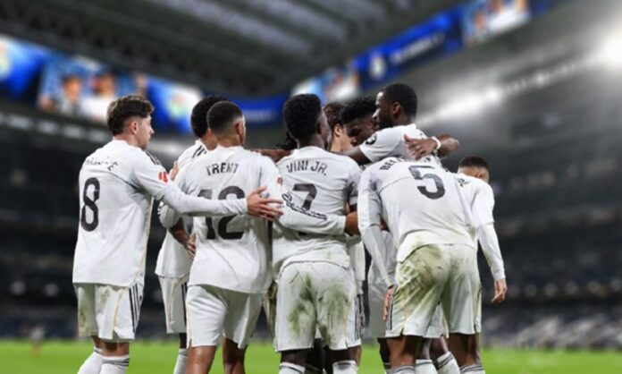 Jugadores del Real Madrid y el Santiago Bernabéu. 