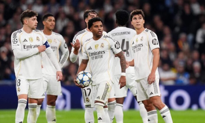 Jugadores del Real Madrid durante un partido. 