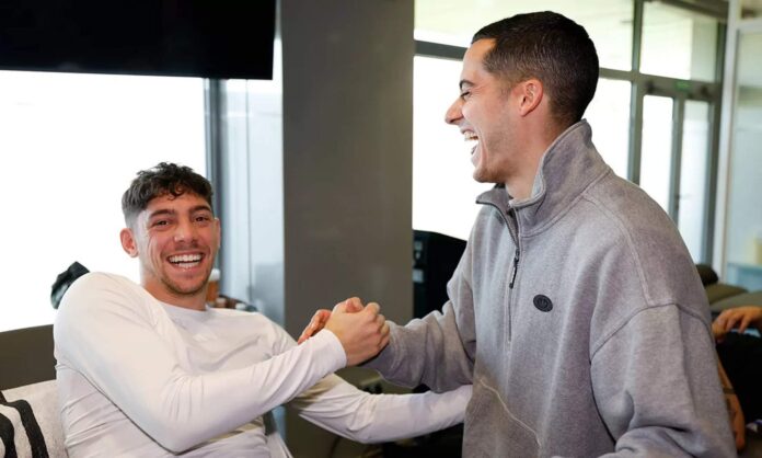 Lucas Vázquez se pasó a ver el entrenamiento y a sus ex compañeros: 
