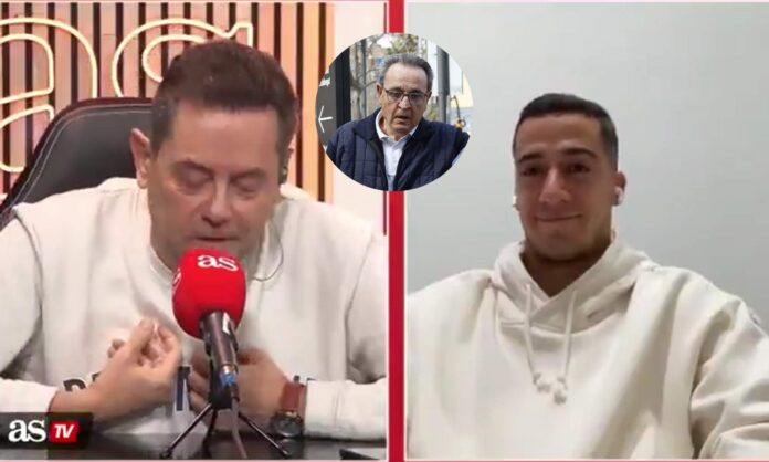 Lucas Vázquez, Tomás Roncero y una foto de Negreira.