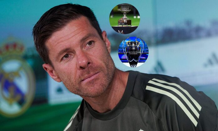 Xabi Alonso en rueda de prensa y unas fotos de al Supercopa de España y la Champions League. 