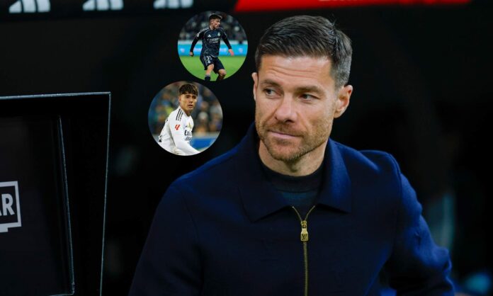 Xabi Alonso en el banquillo del Real Madrid y una foto de Víctor Valdepeñas y David Jiménez. 