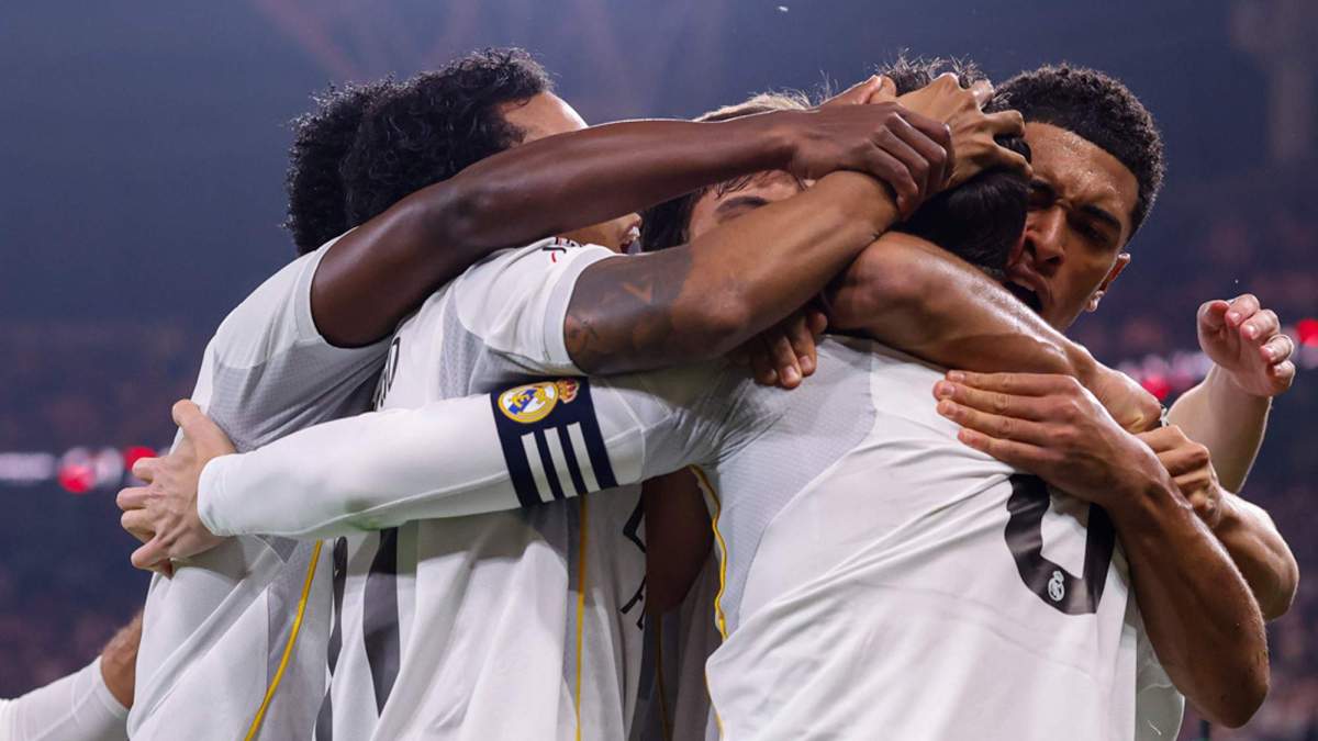 Jugadores del Real Madrid celebrando un gol