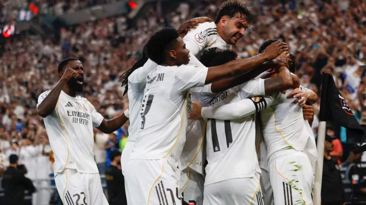Los jugadores del Real Madrid celebrando un gol en las semifinales