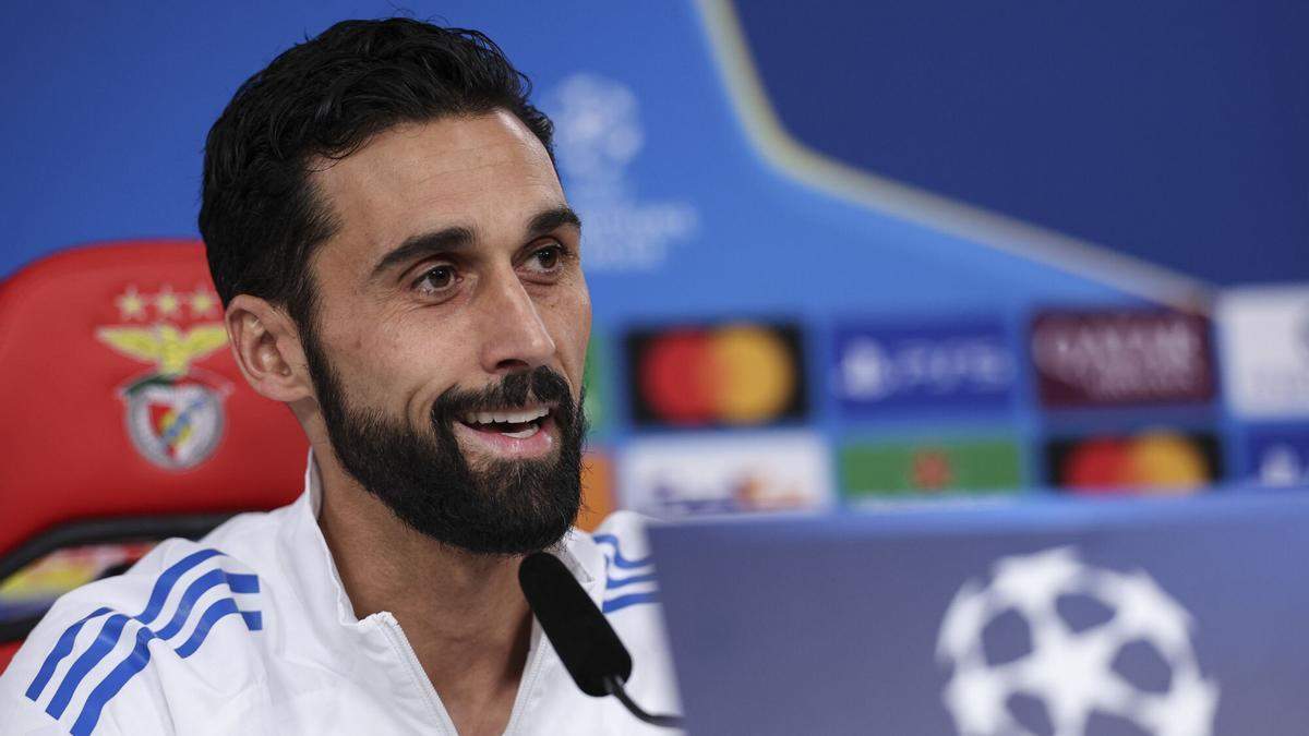 Álvaro Arbeloa en una rueda de prensa con el Real Madrid. Álvaro Arbeloa en una rueda de prensa con el Real Madrid.
