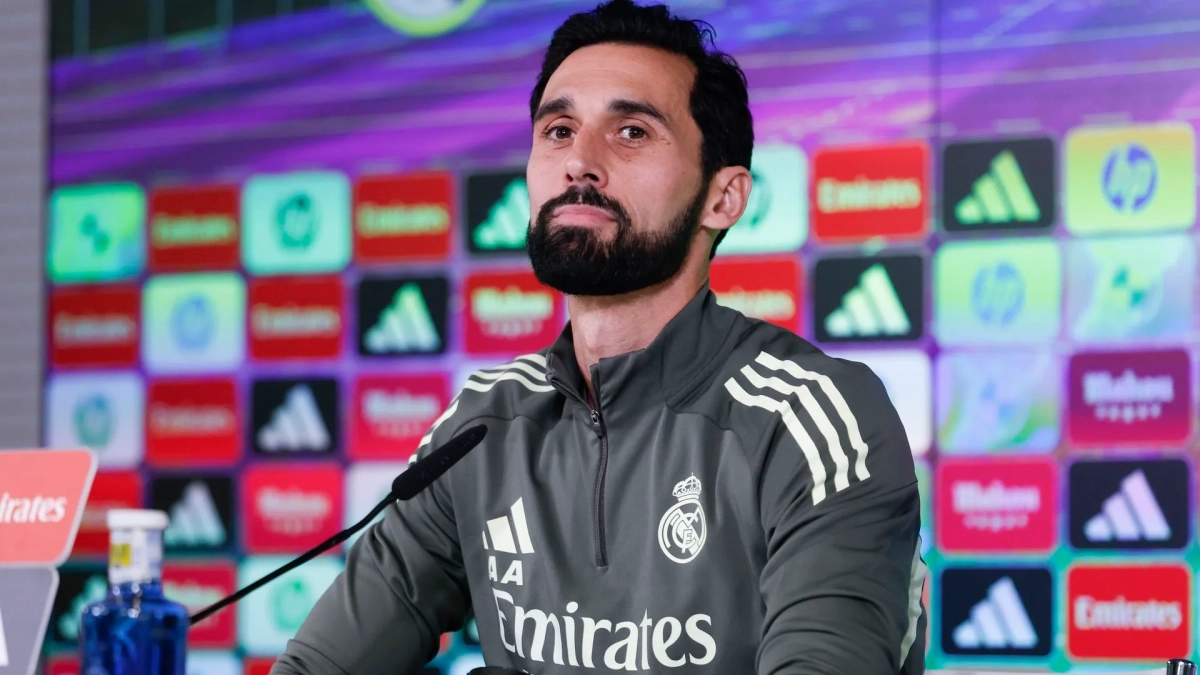 Álvaro Arbeloa en la rueda de prensa previa al partido contra el Albacete