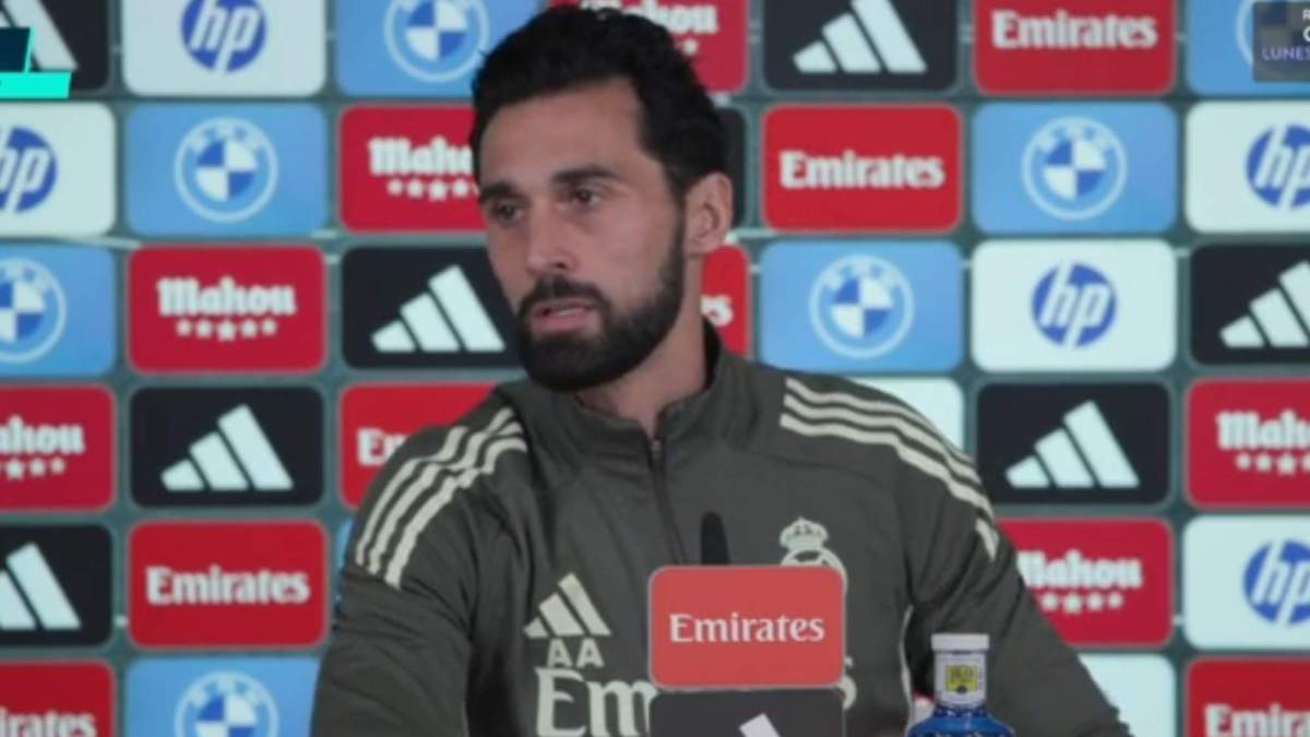 Álvaro Arbeloa en al rueda de prensa de hoy.