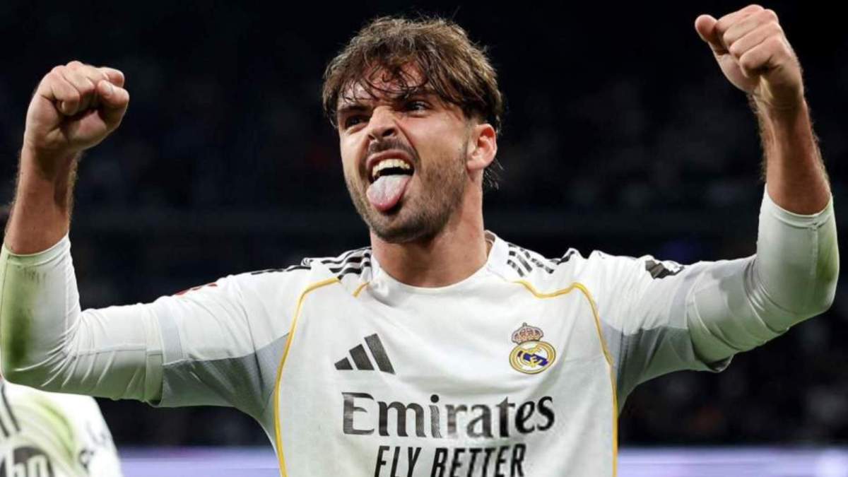 Raúl Asencio celebrando su gol contra el Betis