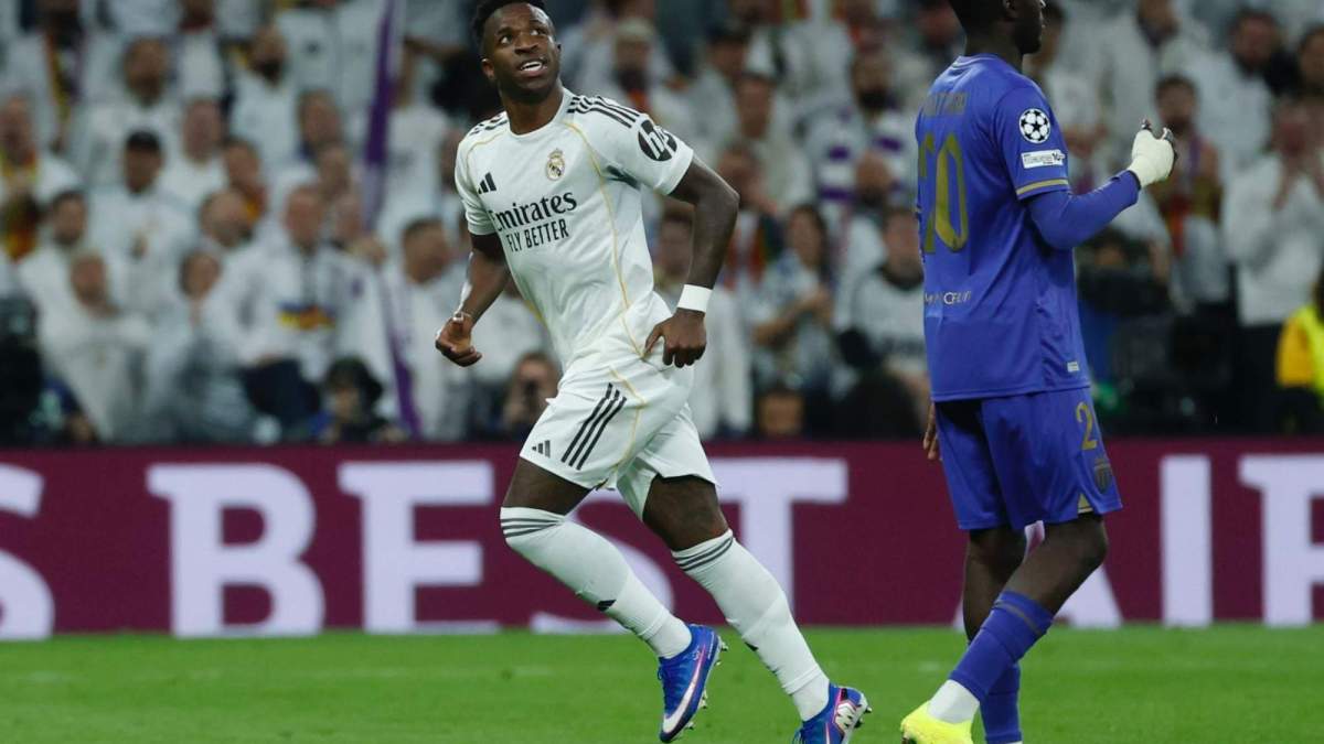 Vinicius Junior, durante el choque de este martes contra el Mónaco.