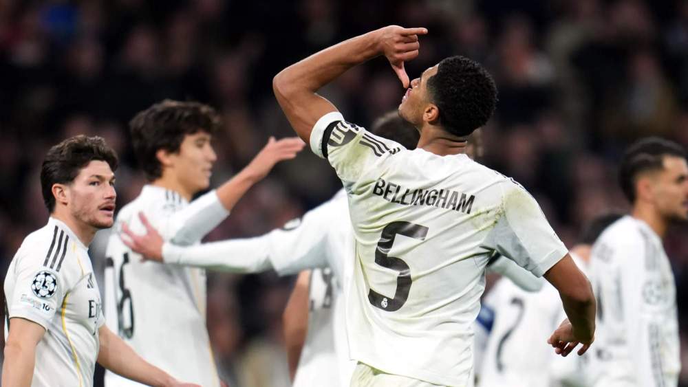 Jude Bellingham, celebrando su gol contra el Mónaco.