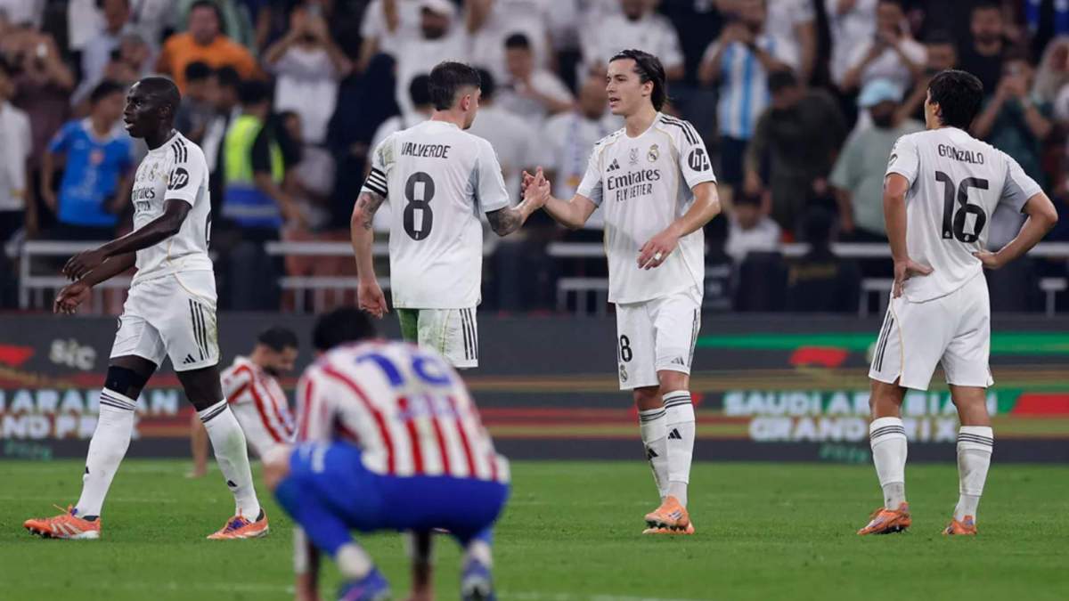 Jugadores del Real Madrid celebrando el pase a la final de la Supercopa