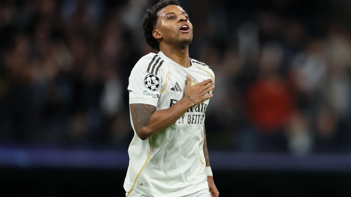 Rodrygo Goes celebrando un gol con el Real Madrid. Rodrygo Goes celebrando un gol con el Real Madrid.
