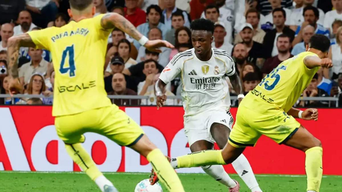 Vinicius Junior, durante el partido ante el Villarreal de esta temporada en el Santiago Bernabéu.