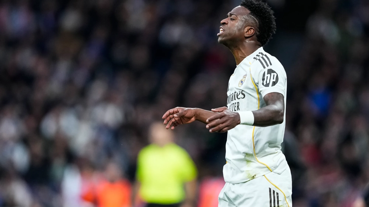 Vinicius, molesto en el partido contra el Levante