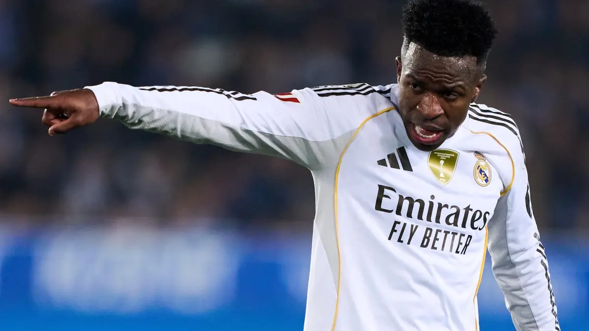 Vinícius Júnior disputando un partido con el Real Madrid. Vinícius Júnior disputando un partido con el Real Madrid.