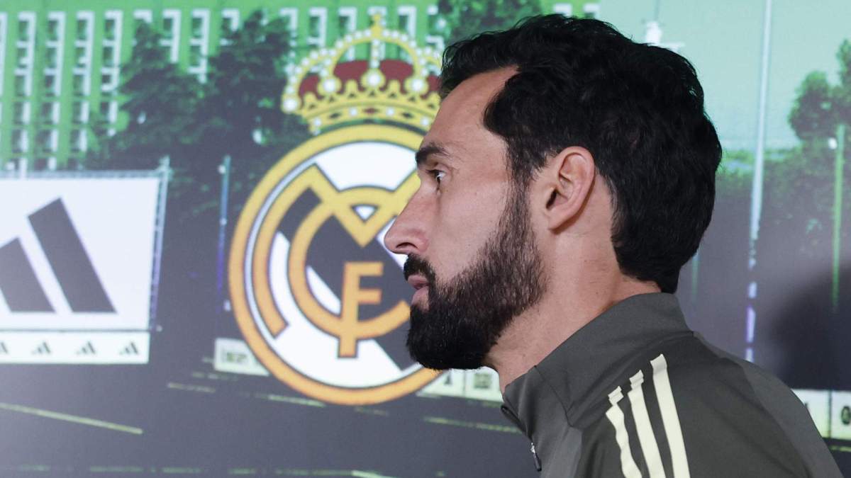 Álvaro Arbeloa en una rueda de prensa del Real Madrid. Álvaro Arbeloa en una rueda de prensa del Real Madrid.