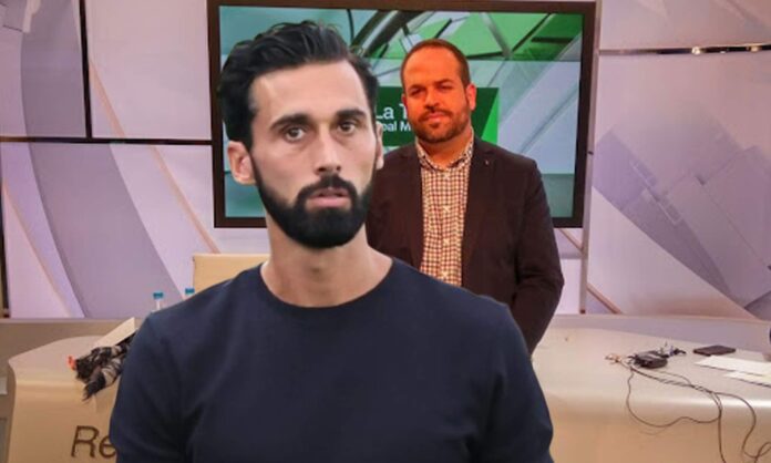 Álvaro Arbeloa y una foto de Pau Tenorio en Real Madrid TV.