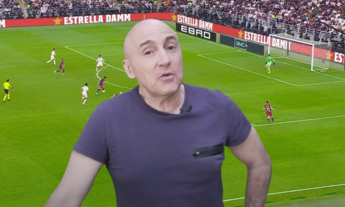 Maldini y una captura del Barcelona - Real Madrid en la final de la Supercopa de España.