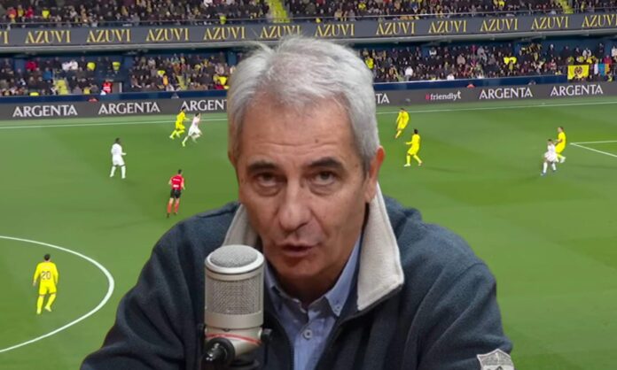 Manolo Lama y una captura del Villarreal - Real Madrid. 