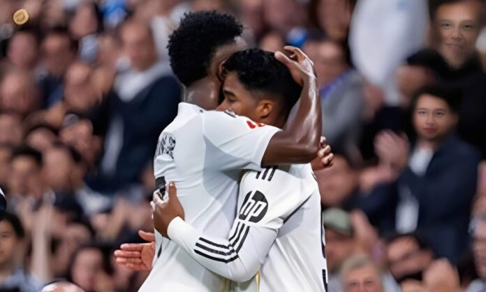 Vinícius Júnior y Endrick en un partido del Real Madrid.