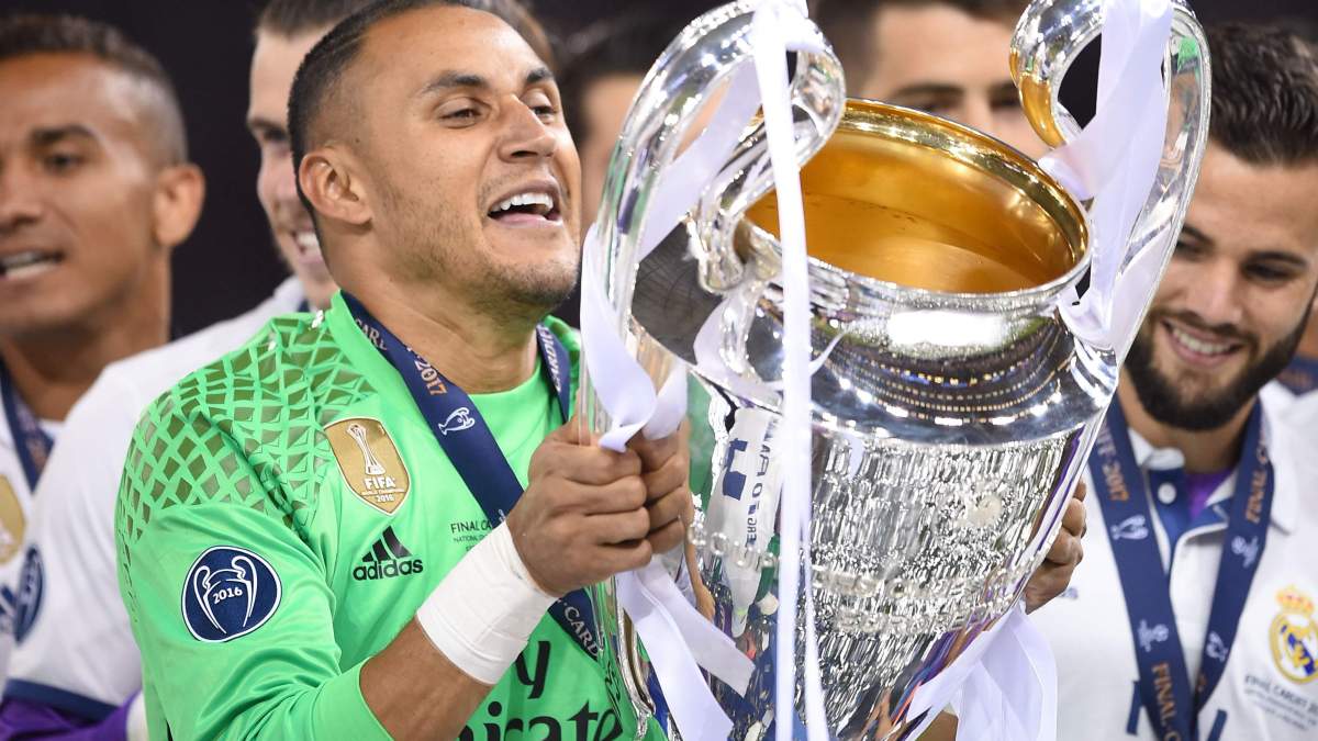 Keylor Navas después de ganar una Champions con el Real Madrid