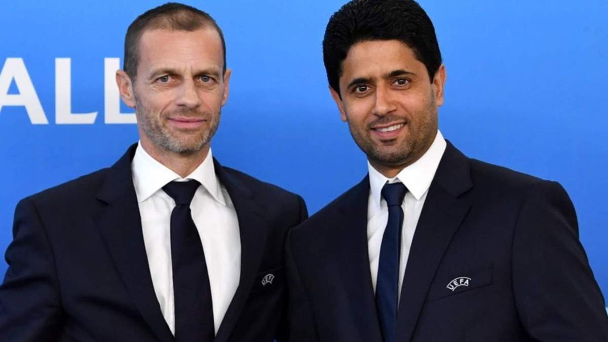 Aleksander Ceferin junto a Nasser Al Khelaifi