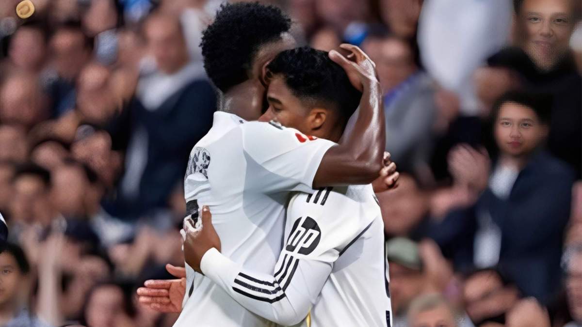 Vinícius Júnior y Endrick en un partido del Real Madrid.