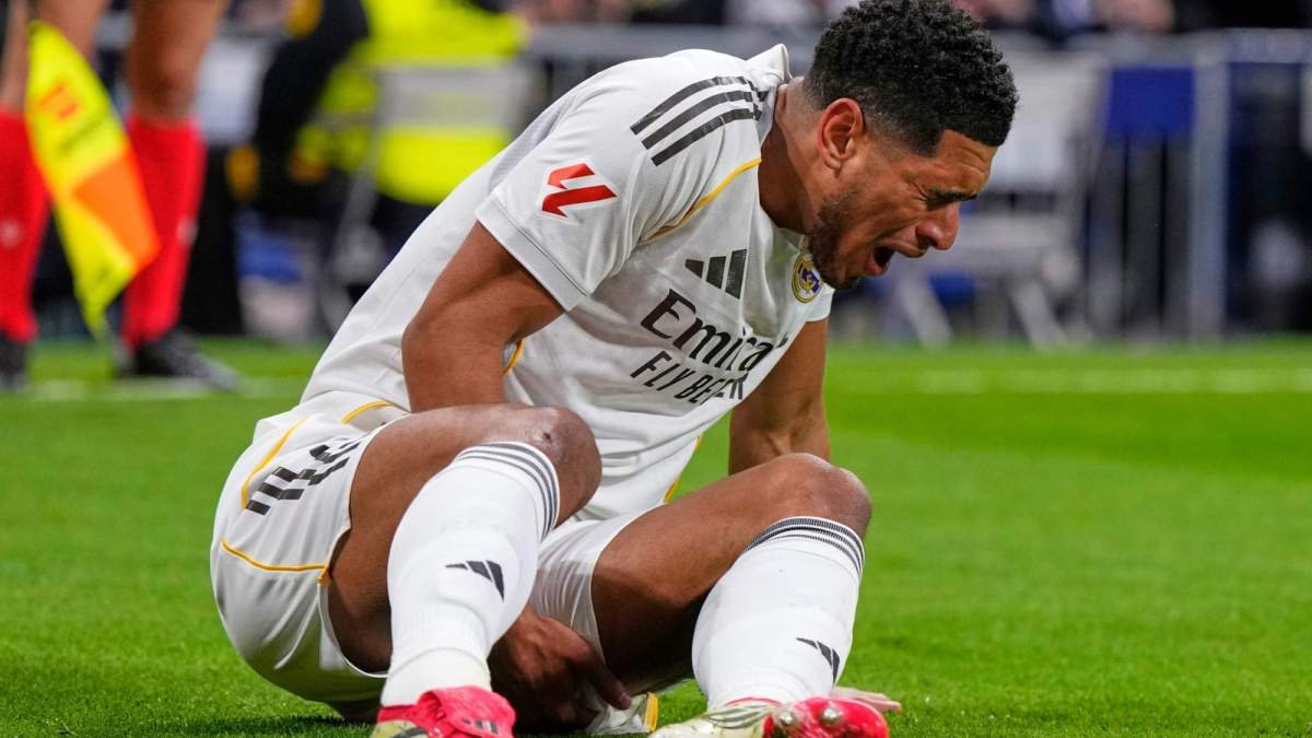 Momento de la lesión de Bellingham en el partido contra el Rayo