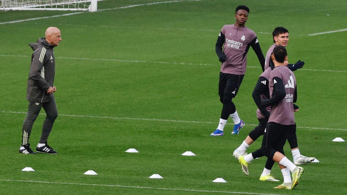 Antonio Pintus, en un entrenamiento reciente con el Real Madrid en Valdebebas.